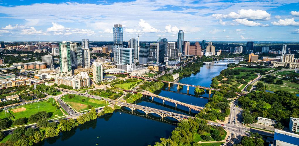 Austin skyline over Lady Bird Lake